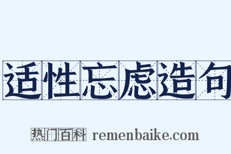 适性忘虑造句是什么意思的图片